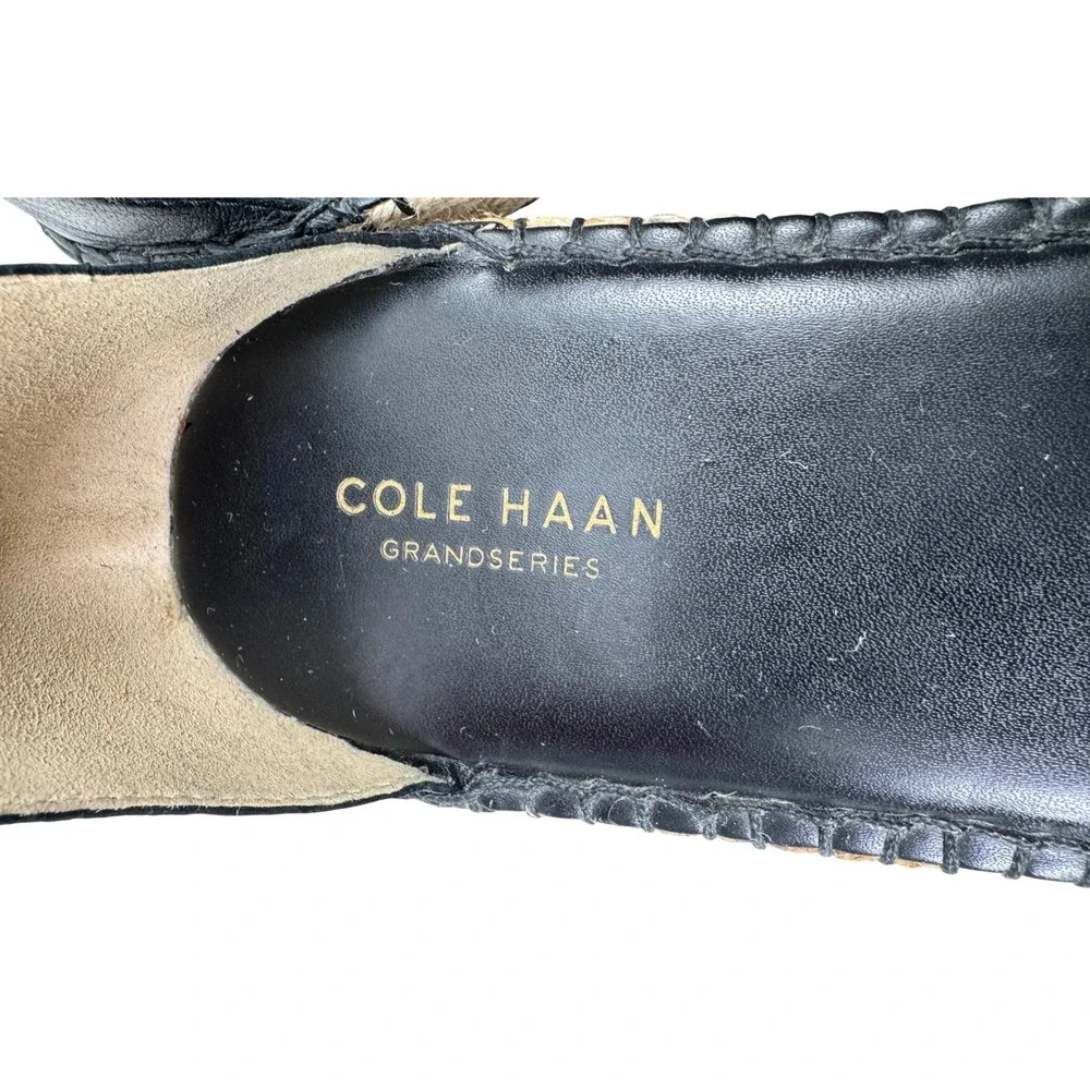Cole‎ Haan Pinch Maine Cloudfeel Espadrille Flat Sandals Women 10.5 Black Casual
